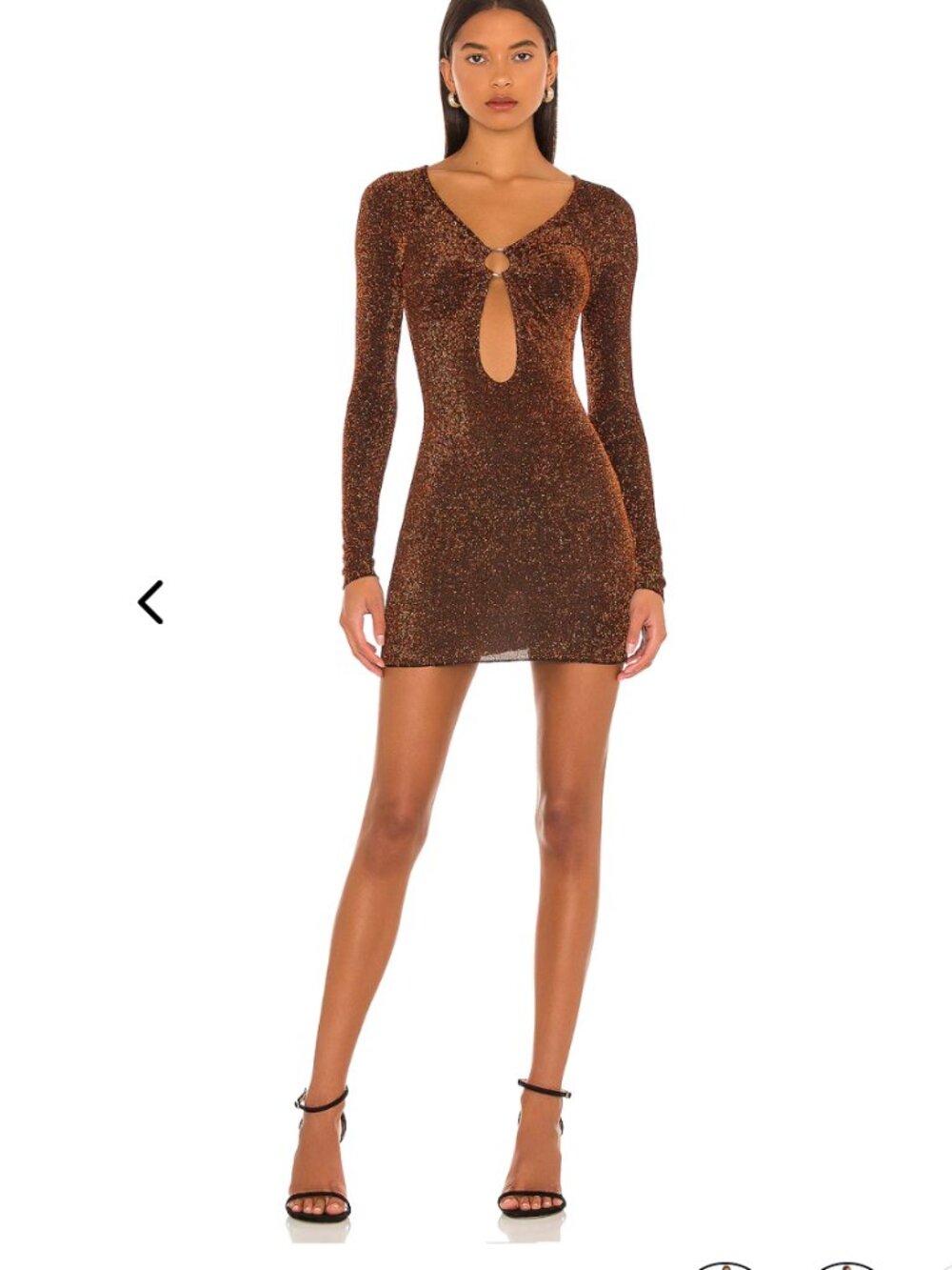 Revolve, Superdown Naomi Mini Dress in Copper Size XS